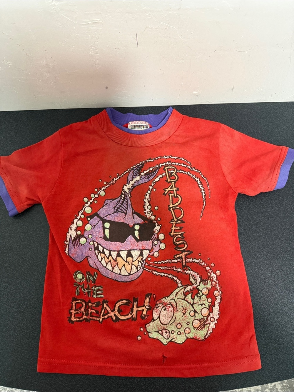 Red 'Baddest on the Beach' Graphic Kids Tee